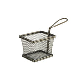 GenWare Stainless Steel Black Rectangular Serving Fry Basket 10x8cm